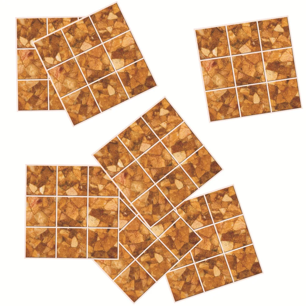 Наклейки в стиле ретро с Янтарной матовой мраморной плитой наклейки для ванной