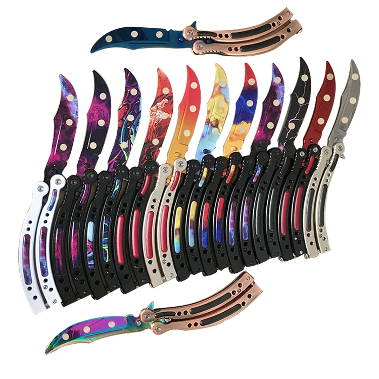 Нож-бабочка, karambit, складной нож, тренировочный нож, лезвие, подарок, balisong, Counter Strike, игровой нож, не заточенный, металлический