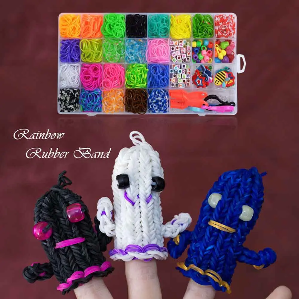 Детские игрушки 1500 шт. практичные эластичные радужные плетеные резиновые