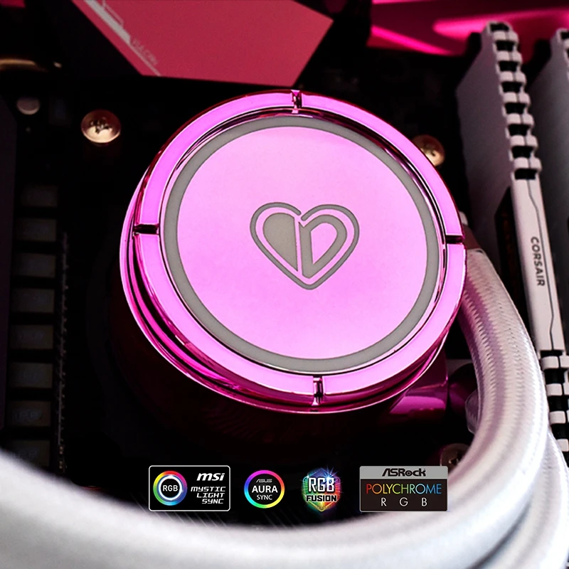 ID-cooling PINKFLOW 240 розовый симфония ARGB светильник эффект интегрированный кулер с водяным охлаждением cpu