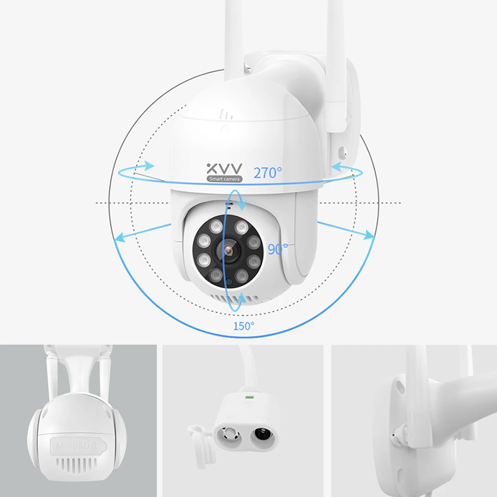 Умная наружная IP камера Xiaomi P1 1080P PTZ вращающаяся Wi Fi Веб с человекоидным