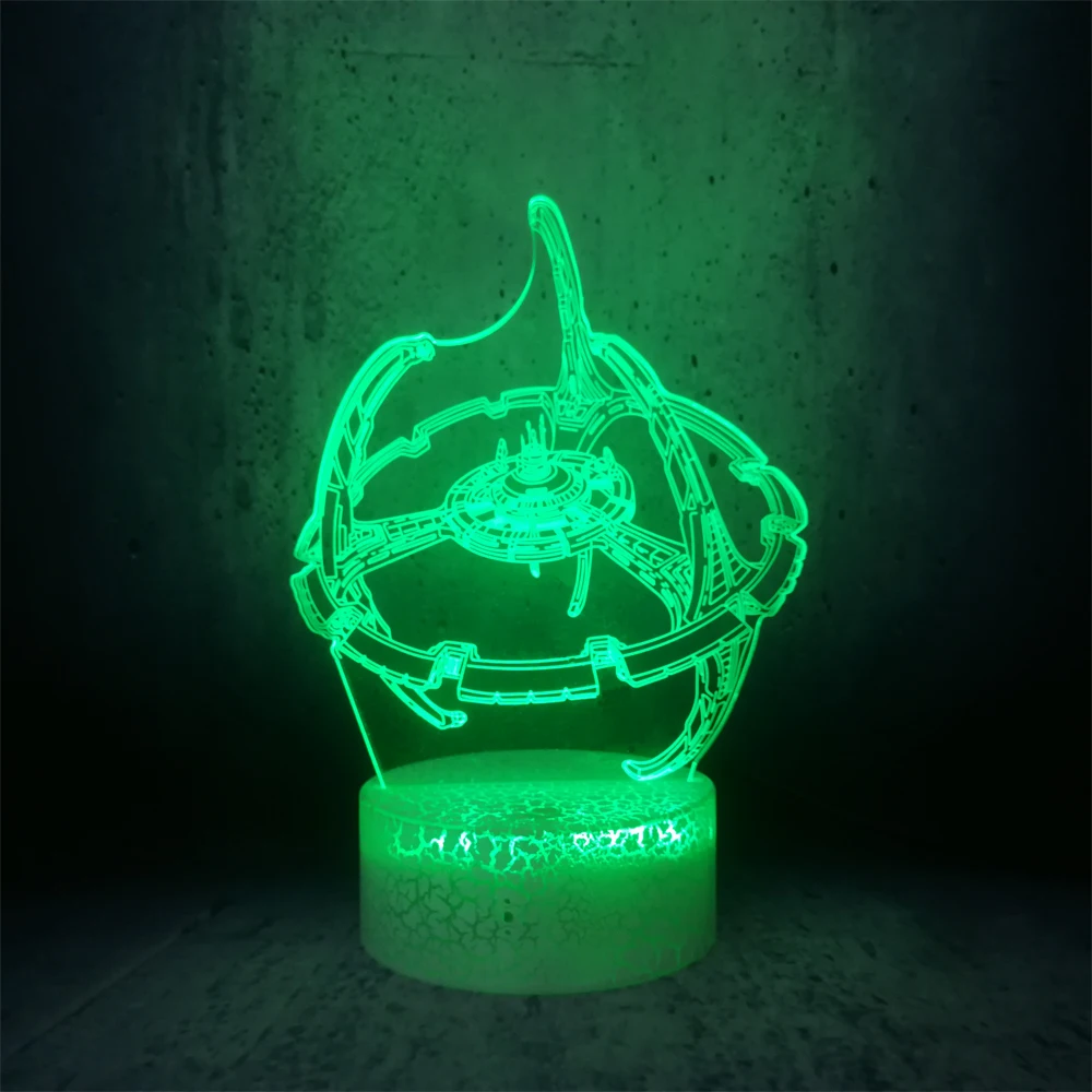 Космический корабль база ночник космическая станция 3D Светодиодная лампа