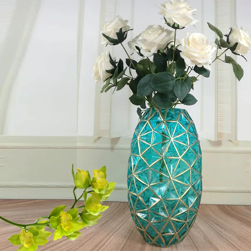 Американская Phnom Penh Геометрическая витражная стеклянная ваза большая модель