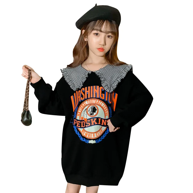 

Children's long-sleeved 2021 spring and autumn fashion new children's clothing girls casual skirts big children cartoon letters