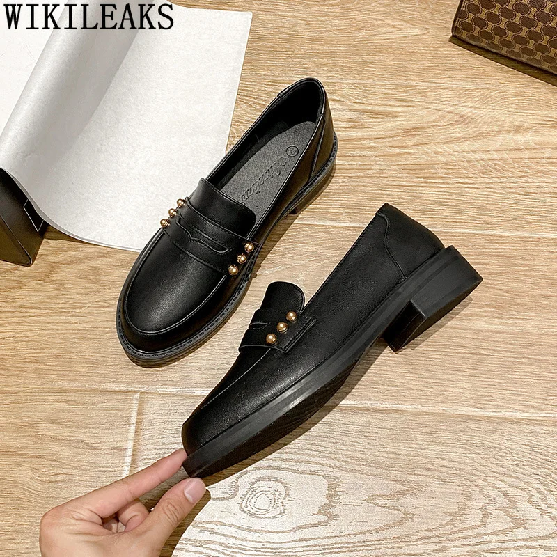 Туфли-оксфорды женские из лакированной кожи повседневная обувь без застежки