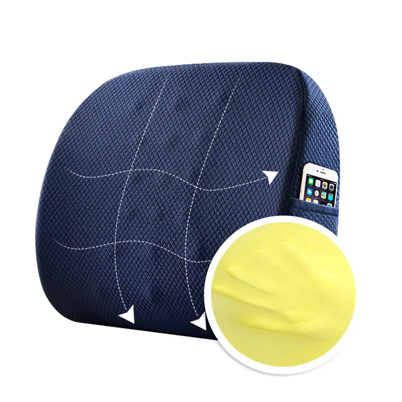 Подушка для стула спины Массажная пена с карманом телефона удобная и дышащая