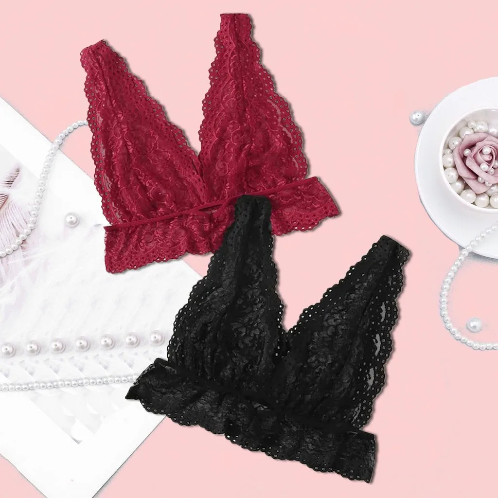 Женский кружевной бюстгальтер с V образным вырезом 2 шт.|Бюстгальтеры| |