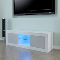 Three Colors LED Two Door TV Cabinet TV Table Furniture End Table Tea Table Coffee Table 125 x 35 x 40CM With Led Lights