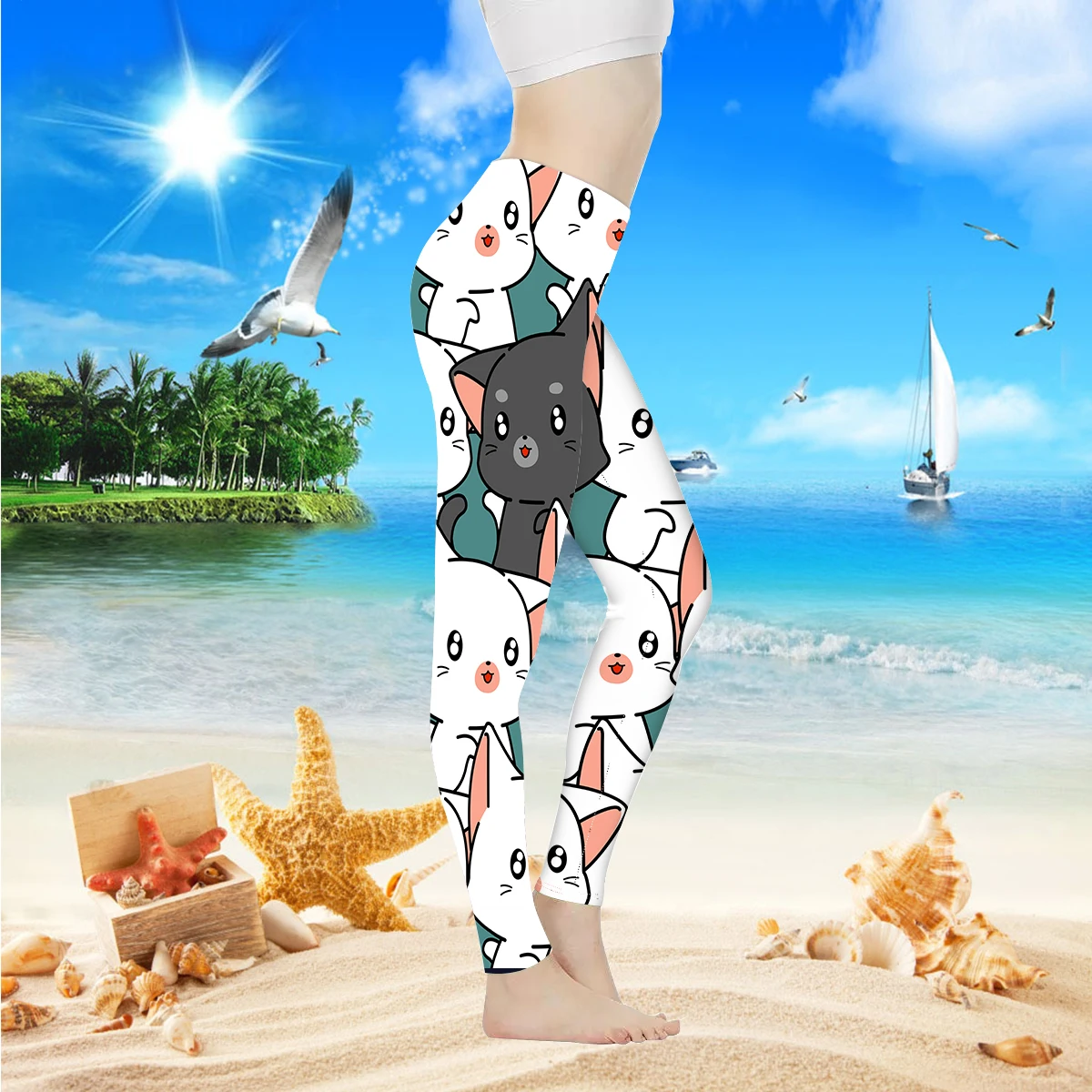 Спортивные женские штаны для йоги спортивные альпинизма с милым мультяшным