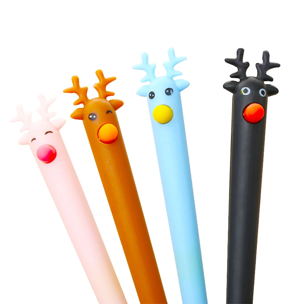 

36 шт. милые рождественские гелевые ручки с оленем, забавные синие шариковые ручки, принадлежности для школы и офиса, канцелярские принадлеж...