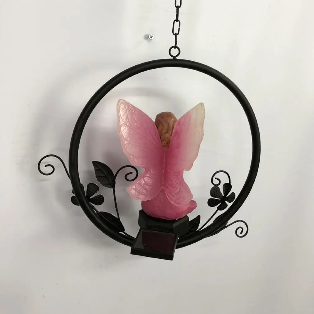 

Solar Vinyl Flower Fairy Solar Lawn Light Iron Pendant Light Craft Garden Lawn Light Park Lawn Decoration Energy Saving Lamp