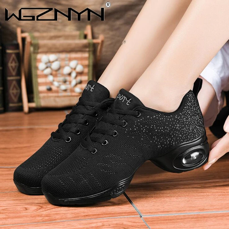 

Classic Shoes Women Breathable Cushioning Jazz Sneakers Lightweight Sport Feature Modern Dance Shoes Girl's Practice Sneakers