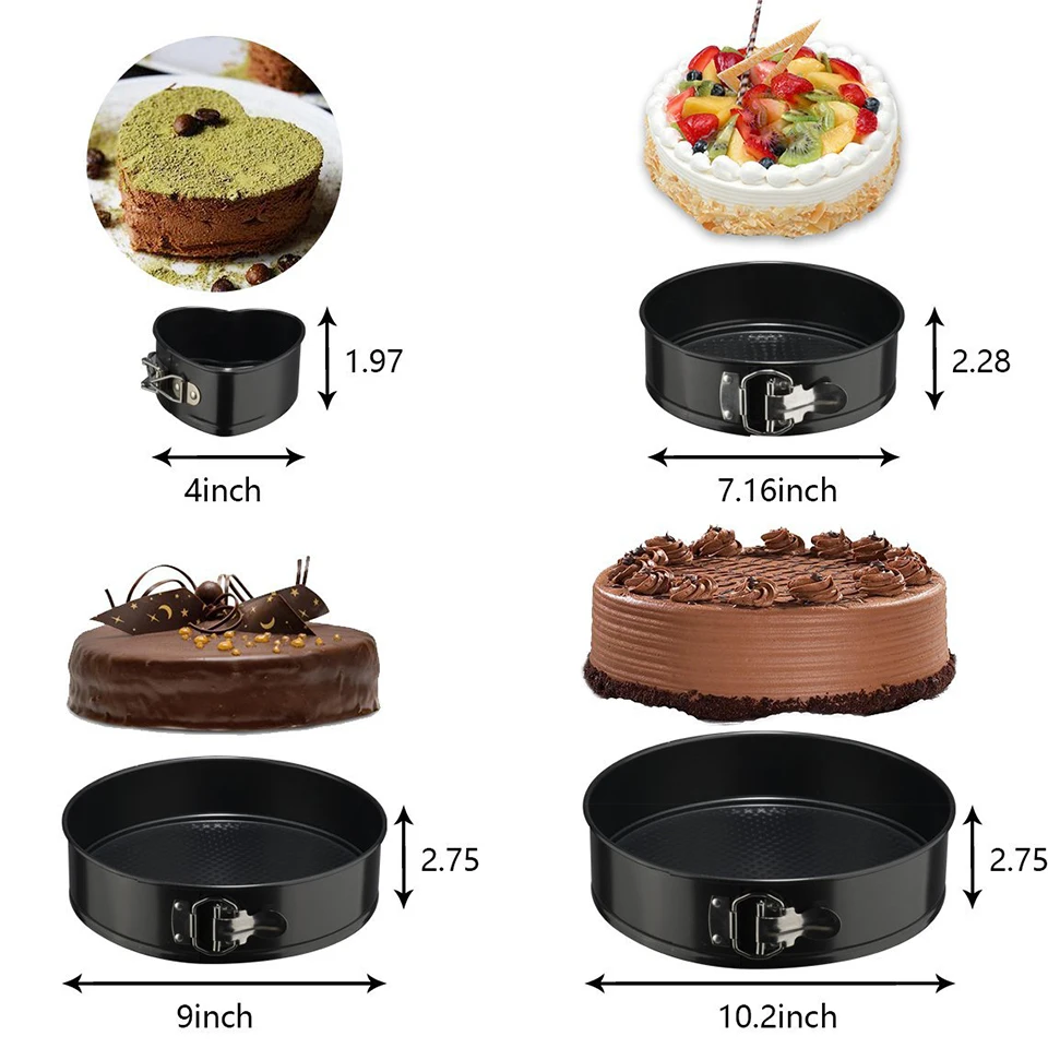 Transhome инструменты для выпечки тортов 4 шт. из углеродистой стали антипригарный