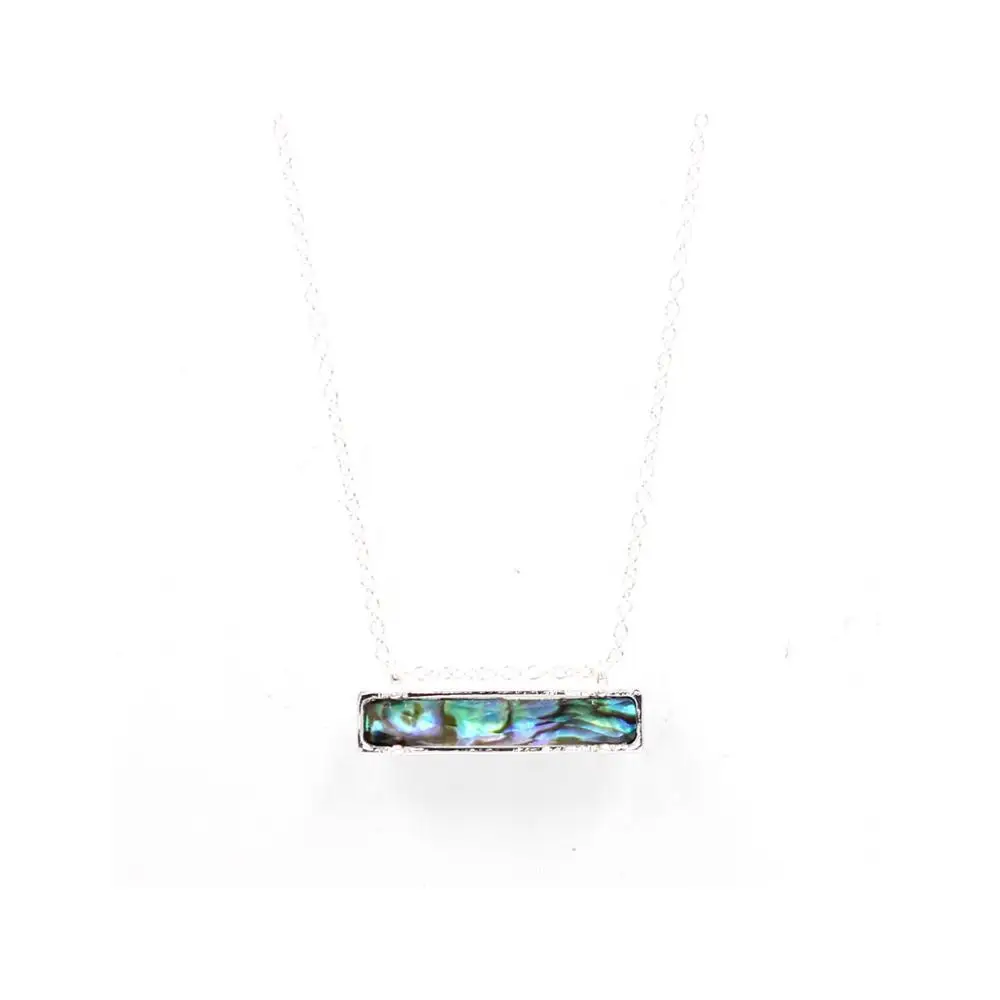 Abalone in silver Бар стиль квадратные геометрические смолы друзы из синего мраморного камня вставки колье ожерелье подвески - Окраска металла: Abalone in silver