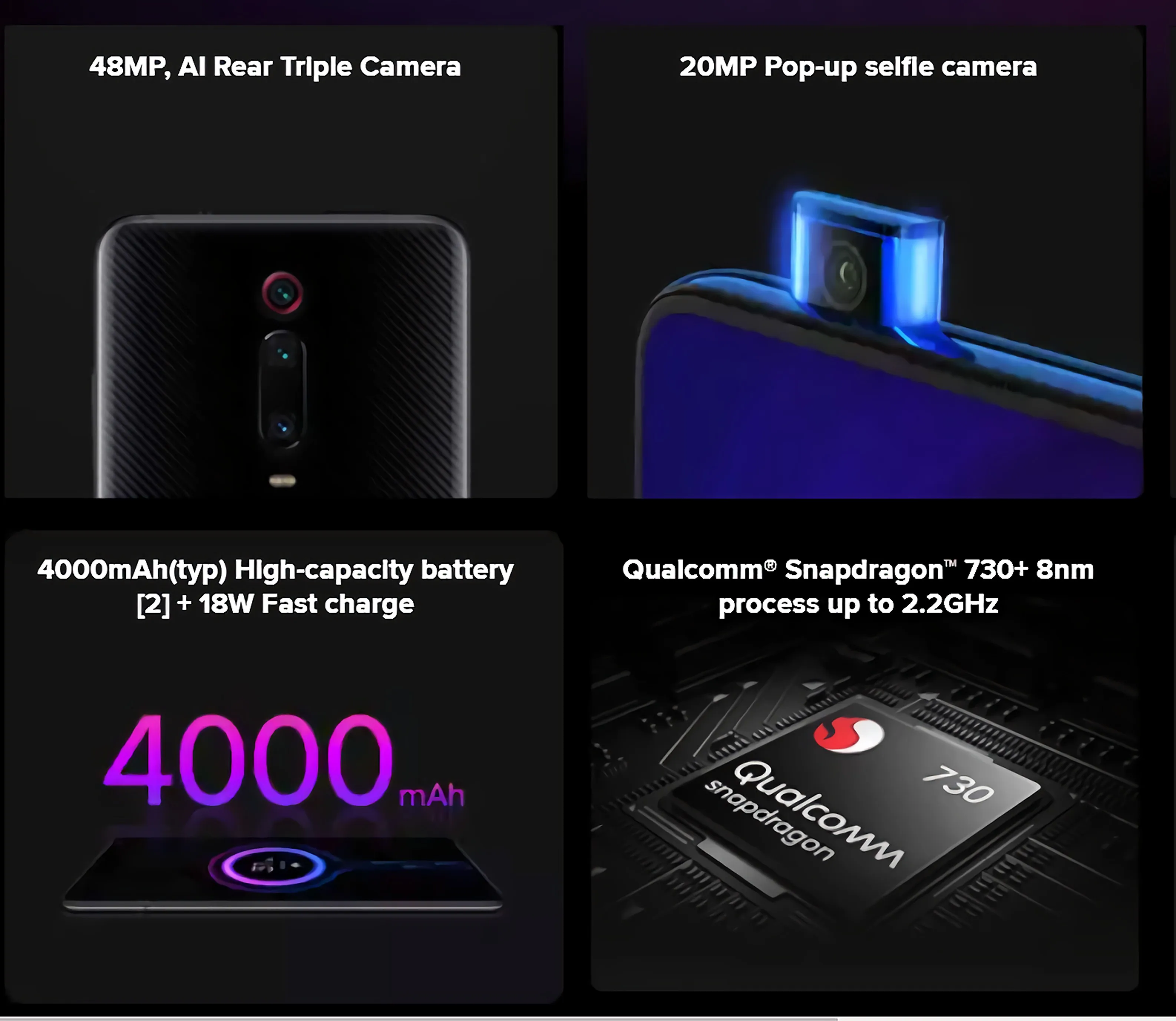 Xiaomi mi 9T телефон смартфон Глобальная версия 6GB 64GB Redmi K20 Snapdragon 730 Восьмиядерный всплывающая фронтальная камера 6,3" AMOLED экран