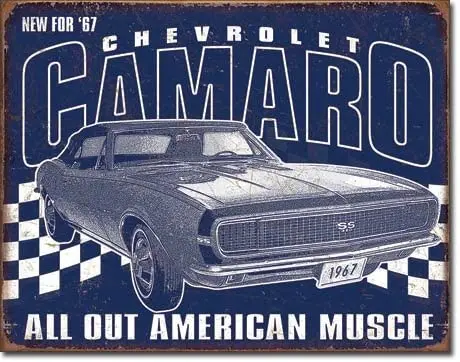 

New Muscle Car Weathered Appearance Advertising Tin Sign