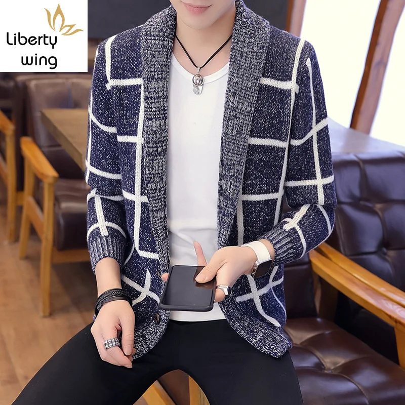 Модное Свободное пальто для мужчин толстый теплый длинный рукав стоячий