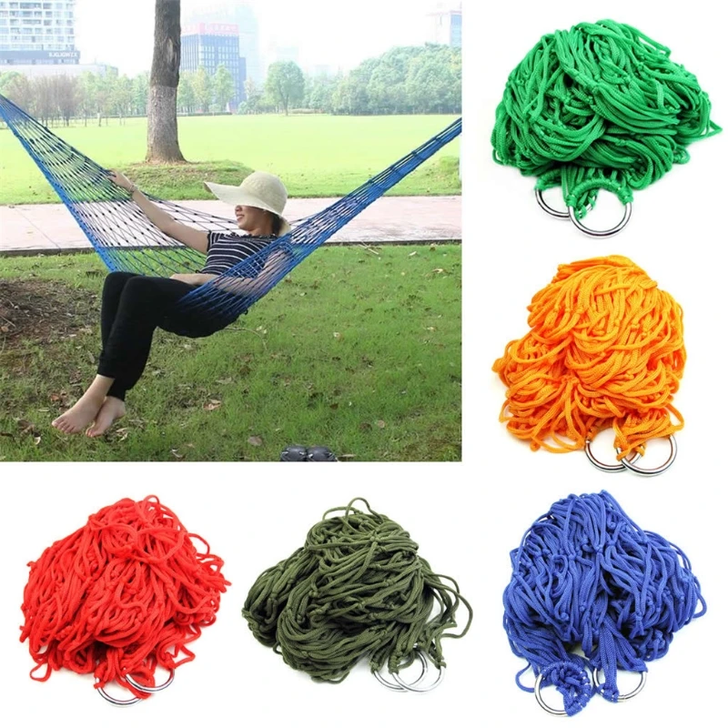 

Nylon Portable Mesh Hammock Hanging Sleeping Bed Swing Outdoor Travel Camping