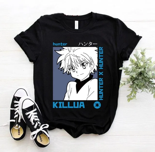 

90-х Hunter X Hunter Graphic Женская Футболка Harajuku Kawaii Мультфильм Killua смешная японская аниме Hisoka футболка Топы для женщин