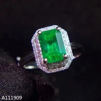 kjjeaxcmy boutique jewelry 925 sterling silver inlaid natural emerald gemstone female ring support detection luxury
