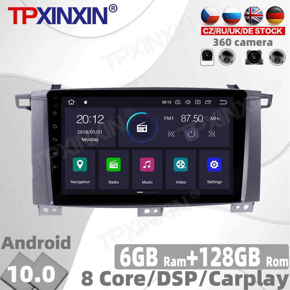 

128GB Android 10.0 For Land Cruiser LC100 2002 - 2007 Car Radio Multimedia Video Player Navigation GPS Accessories Auto 2din DVD