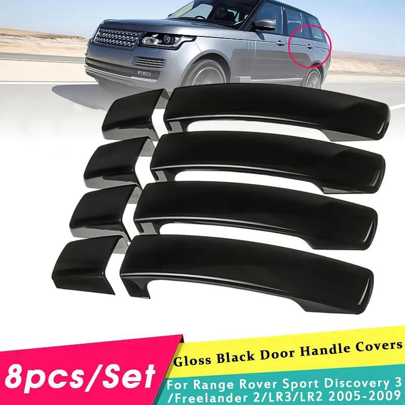

1 комплект Наружная ручка двери автомобиля Накладка для Land Rover LR2 LR3 Freelander Range Rover Sport Freelander 2005-2009 (глянцевый черный)