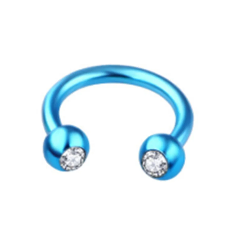 1 шт. пирсинг в виде подковы кольцо носу 16 г кристалл перегородка форме стальная