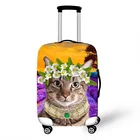 Защитный чехол для чемодана с мультяшным 3D рисунком кошки, для путешествий, Женский чемодан, пылезащитный чехол от 18 до 32 дюймов, Высокоэластичный