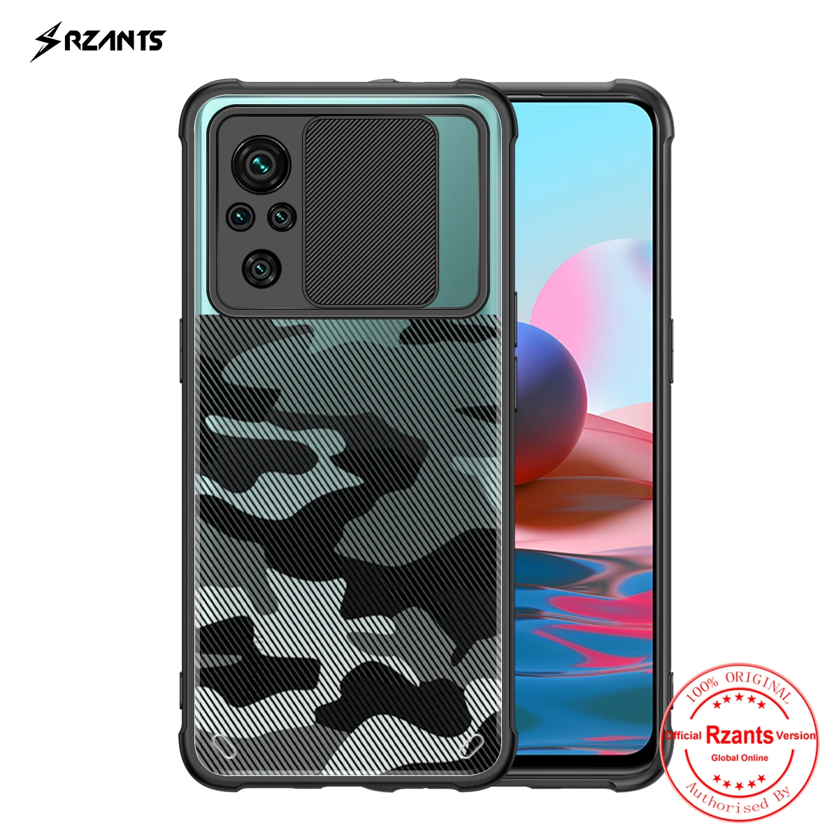 

Rzants For Xiaomi Redmi Note 10 10S 4G Redmi Note 10 Pro Max Case Hard [Camouflage Lens] Lens Protect Slim Crystal Clear Cover