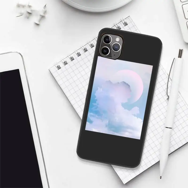 

Sweet sky pink Cloud Great art printing Phone Case Candy Color for iPhone 6 7 8 11 12 s mini pro X XS XR MAX Plus