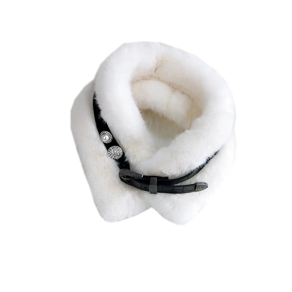 

Fashion Women Winter Scarf Luxury Faux Fur Warm Scarf Fashion Soft Plush Thicken Snood Scarves Shawl for Adult Kids Girls