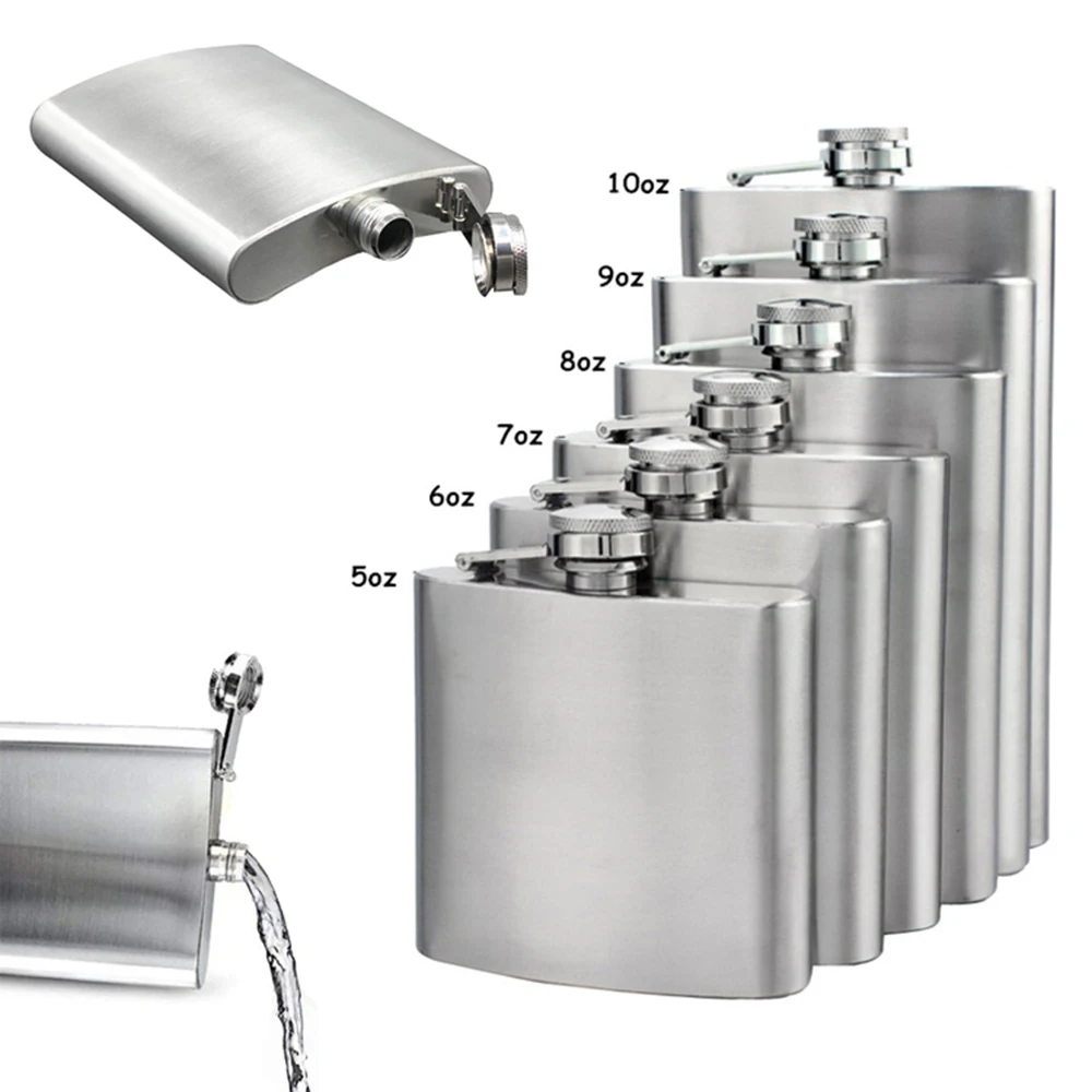 Портативная бутылка из нержавеющей стали фляжка с винтовой крышкой карманная