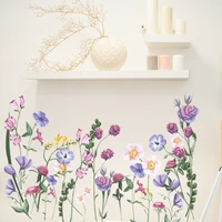 plant flower baseboard wall sticker home decor living room nordic style wall decals bedroom wall decals for furniture mural