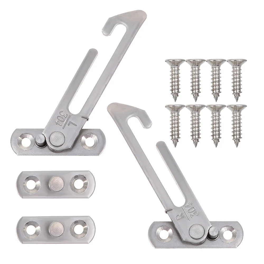 

1 Set Stainless Steel Casement Window Stopper Wind Bracing Sliding Window Hook
