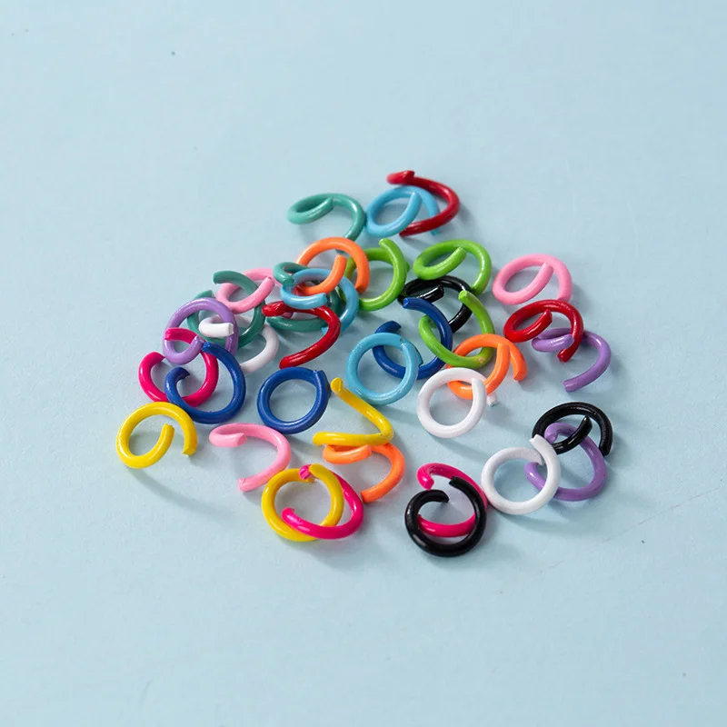 

100Pcs Colorful Metal Opening Connecting Ring Hanging Circle Keyring Keychain DIY Jewelry Making Y02