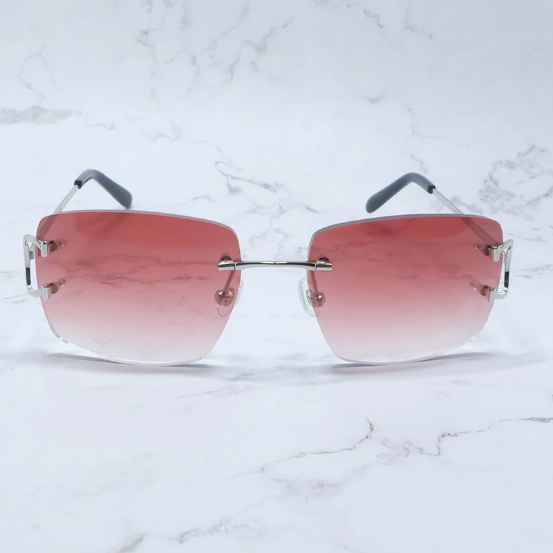 Большие Квадратные Солнцезащитные очки C мужские без оправы брендовые