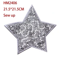silver sequins stars dog icon embroidery applique patches for kawaii clothes diy iron on badges on a backpack