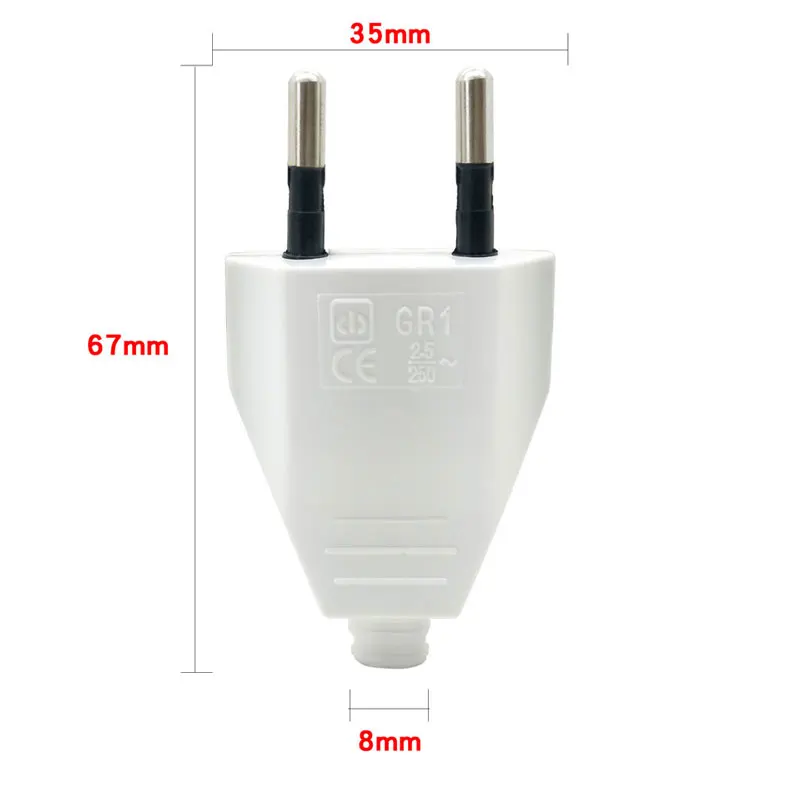 2 Pin штепсельная вилка европейского стандарта для мужчин и женщин электронный
