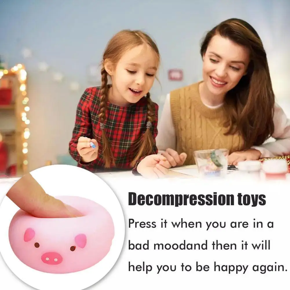 

Fidget Toys Stress Relief Toy Simulation Cute Pig Pattern Bun Squeezing Toy For Adult Bounce Anxiety Toy Relieve Kids Slow Decom