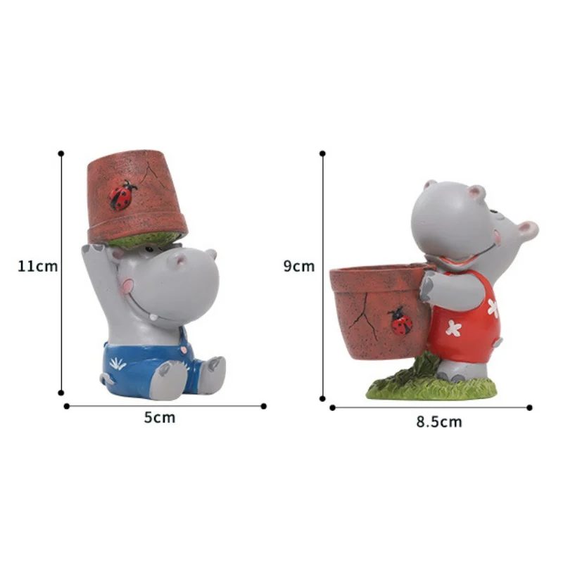 Мультфильм Бегемот цветочный горшок ремесло горшки для влагозапасающего