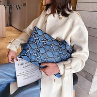 2021 women snakeskin pattern bags big hand bags women brand designer clutch soft surface cotton zipper shopping street style