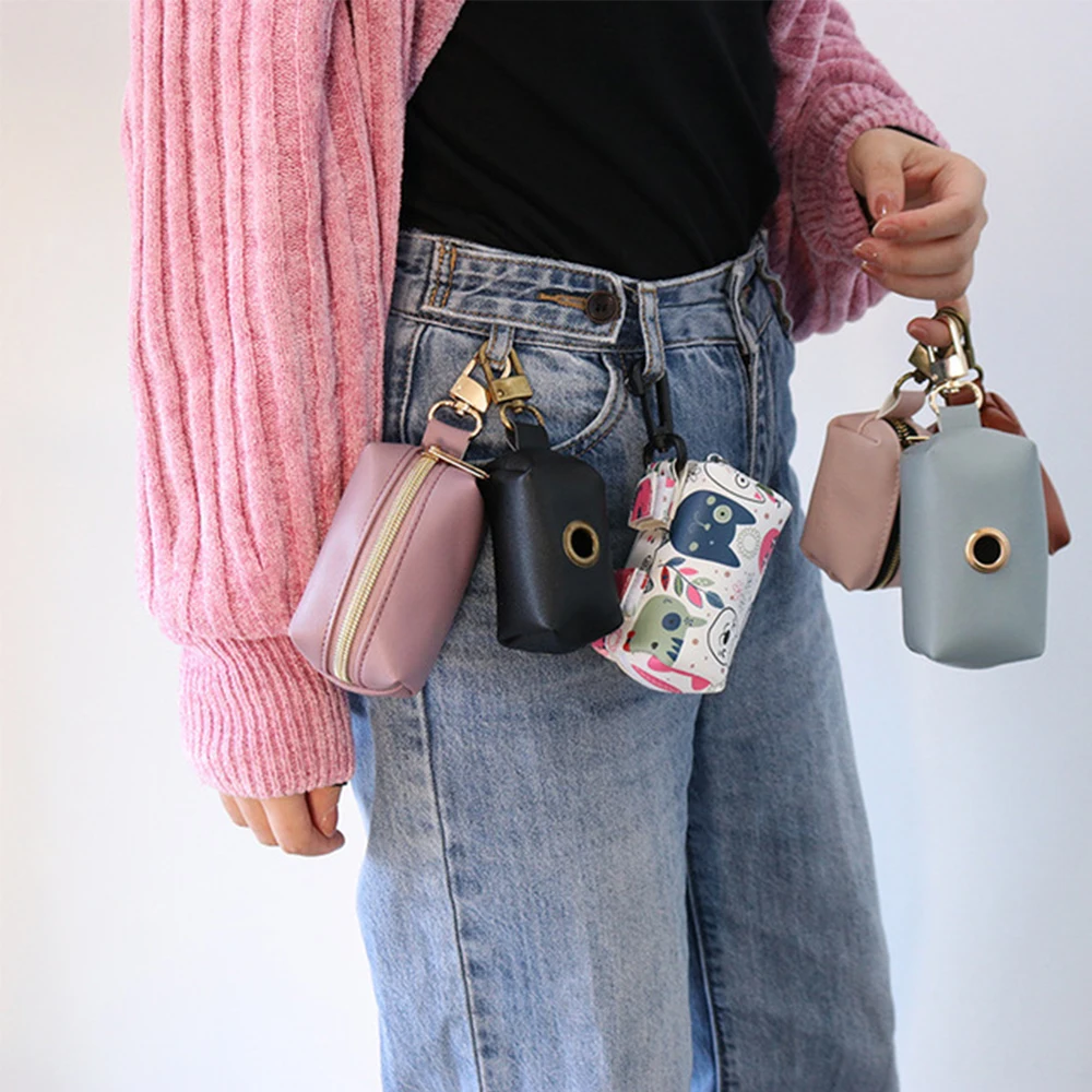 Сумка дозатор для корма из искусственной кожи чехол кошка Палочки вверх промо