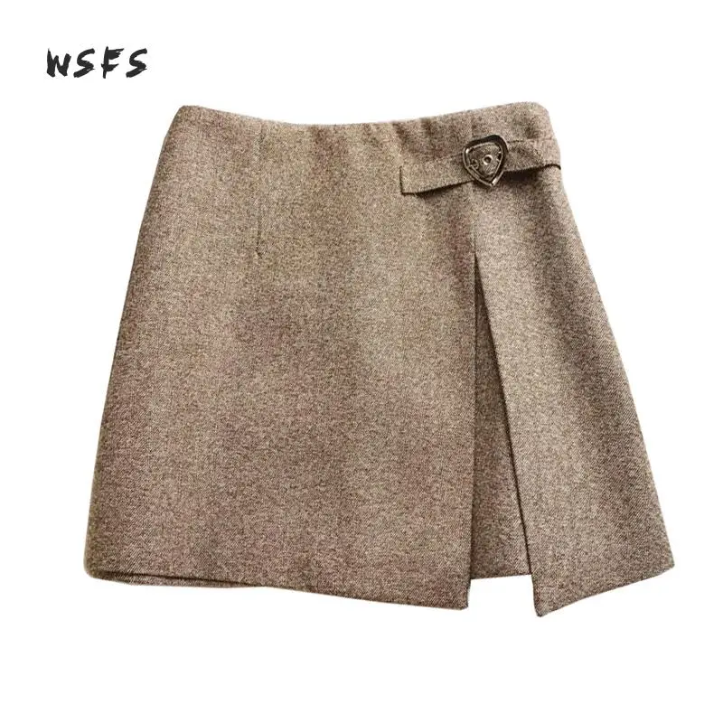 

Женская мини-юбка с асимметричным подолом Wsfs, черная или цвета хаки элегантная облегающая юбка асимметричного покроя, для клувечерние и веч...