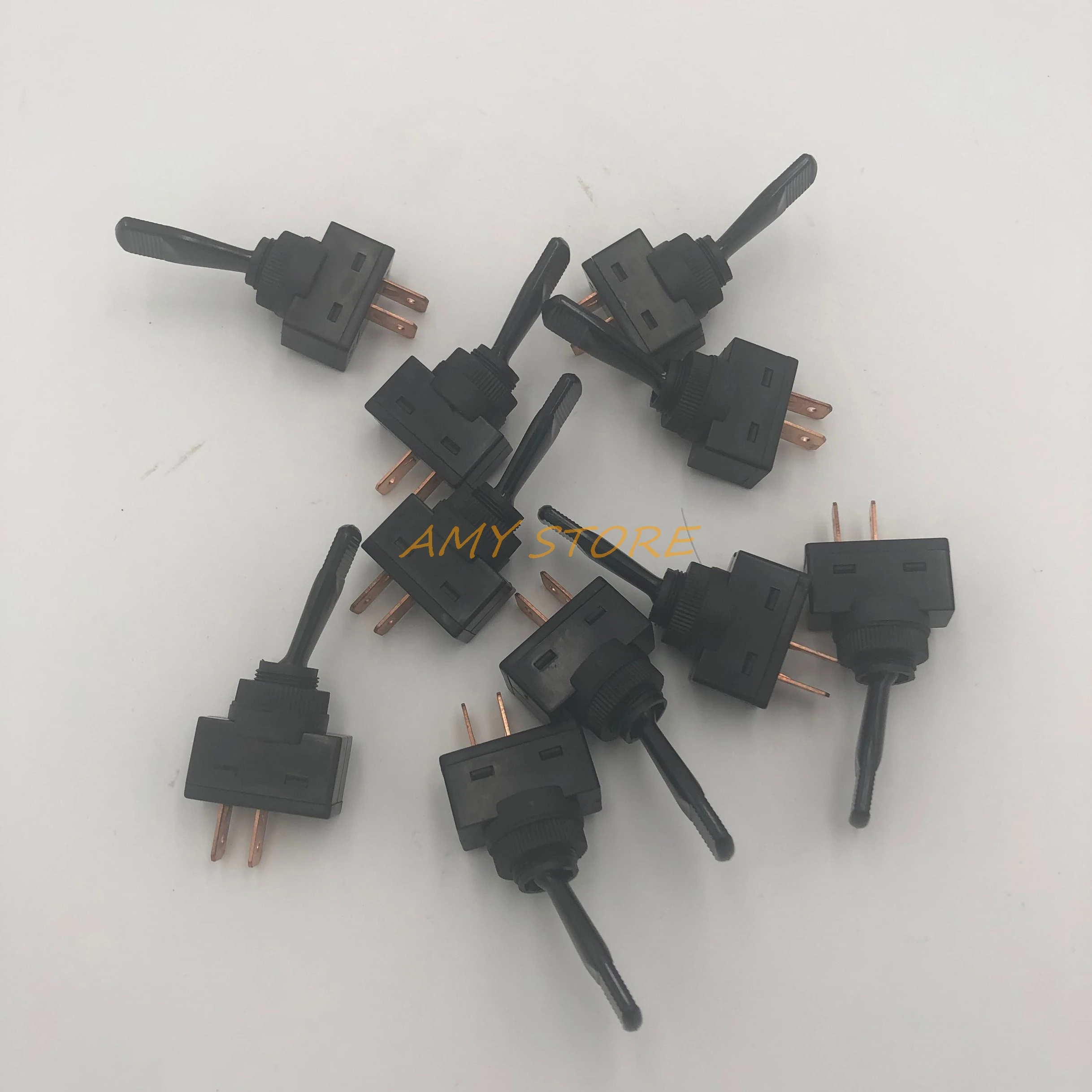 10 шт. ASW14 ASW-13-101 ASW-13-103 20A/12VDC 10A/125VAC ВКЛ/ВЫКЛ 2/3Pin 12 мм крепление тумблер черный пластик для автомобиля лодки грузовика