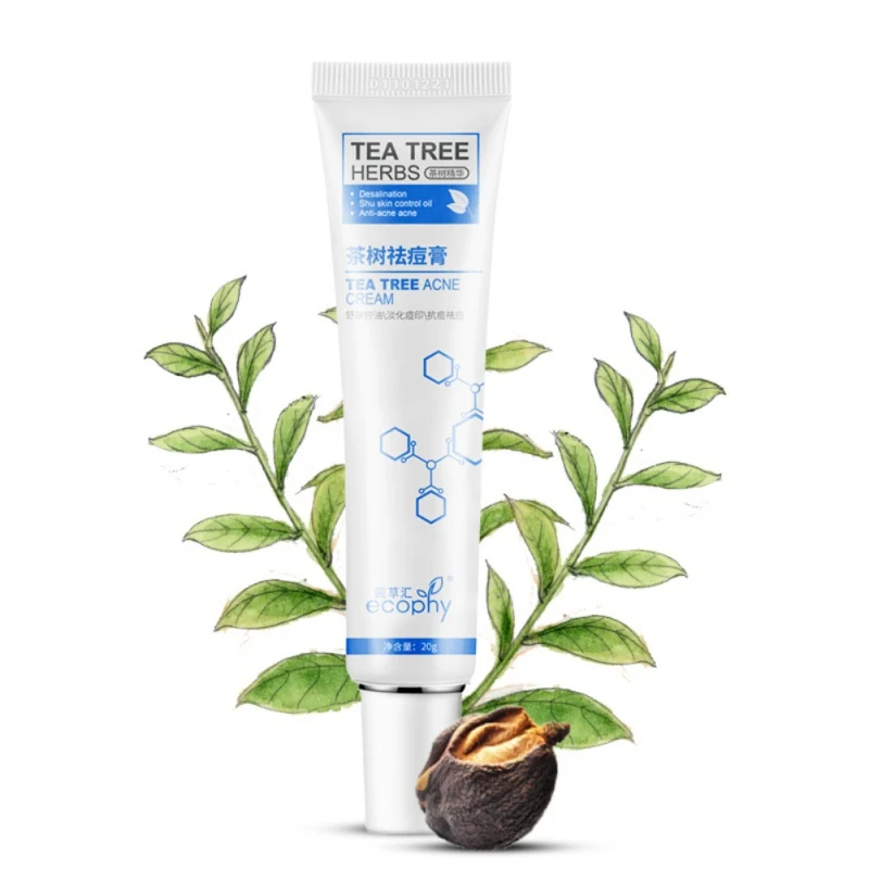 

Natural Tea Tree Extract Anti-Acne Face Cream Oil Control Shrink Pores Acne Scar Remove Skin Care Cream
