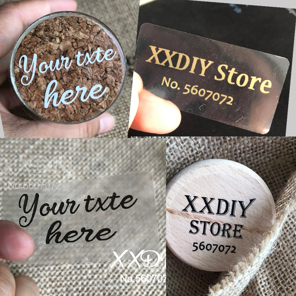 XXDIY 100 шт. прозрачные наклейки с текстом/именем/логотипом Персонализация на заказ