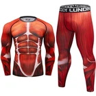 Новые мужские 3D с принтом мышц топы с длинным рукавом, футболка для смешанных боевых искусств, мужские компрессионные Топы s BJJ, облегающие футболки