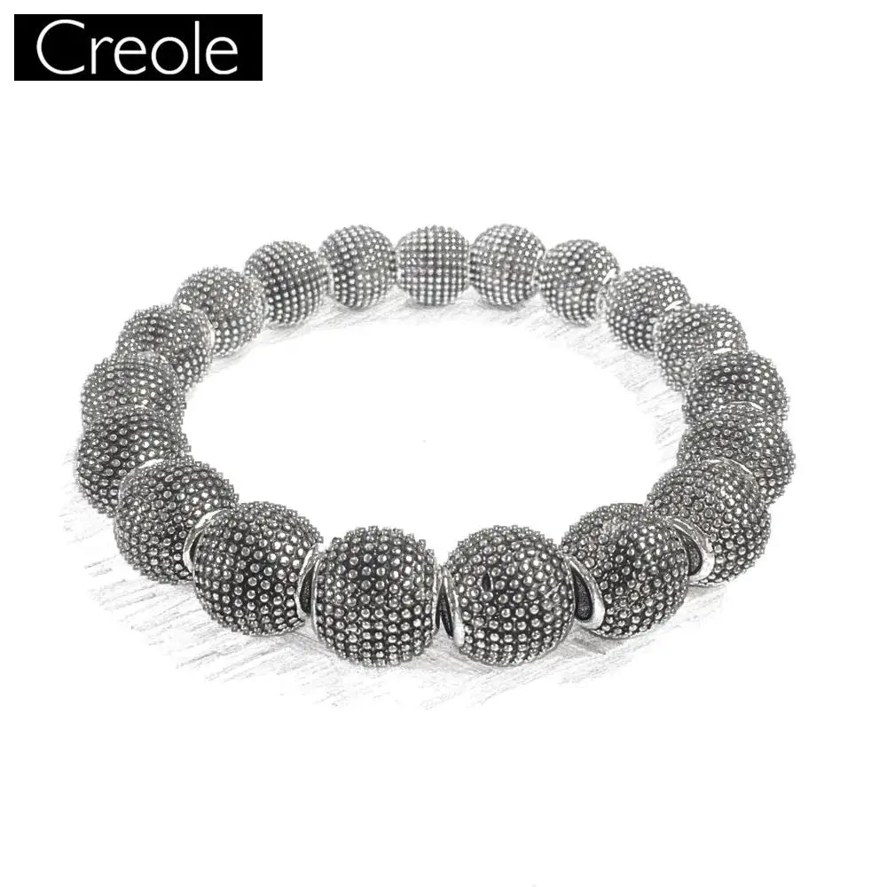 

Strand 10 мм бусины Катманду Rebel браслет из бисера, 2018 Новая мода ювелирный Серебряный браслет для мужчин и женщин