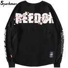 Толстовка Harajuku Freedom Sakura, пуловер в стиле хип-хоп, уличная мужская толстовка с капюшоном, большие размеры, тонкая японская длинная рубашка, 2019