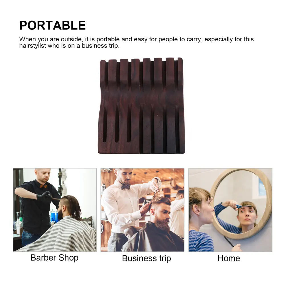 

1Pc Wooden Barber Shop Scissors Storage Rack Hairdressing Tools Display Rack